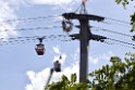 Koelner Seilbahn Gondel blieb haengen Koeln Linksrheinisch P149